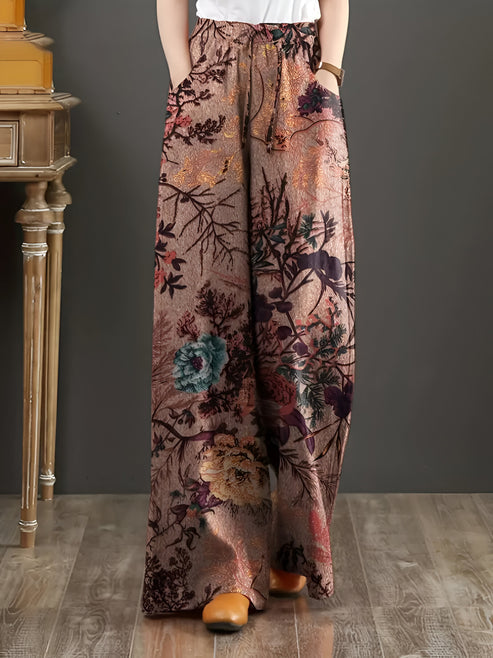Jessica | lässige hose mit weitem bein und blumenmuster