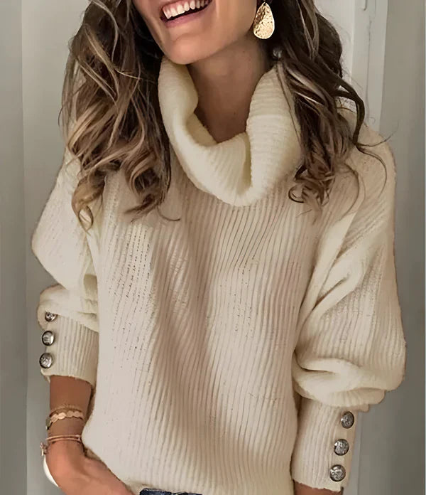 Shirleen – eleganter damen rollkragenpullover mit stylischen details
