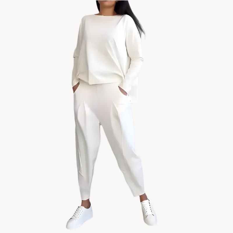 Ilse - eleganter zweiteiliger freizeitanzug für damen im unifarbenen design