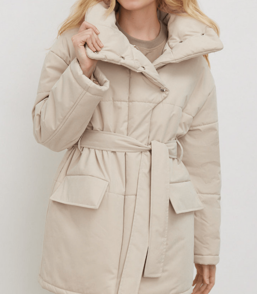 Vintage puffer-bürojacke mit gürtel - zuzanna