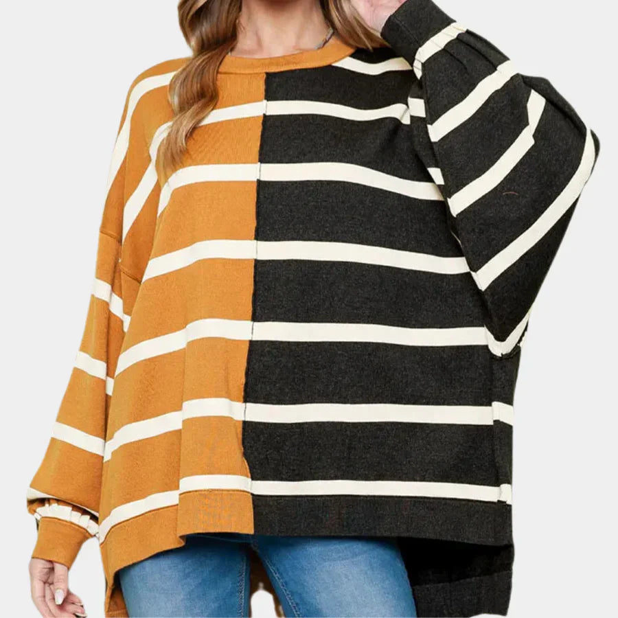 Victoria - stylischer gestreifter freizeitpullover für damen