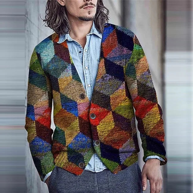 Liam – karierter vintage-cardigan für herren