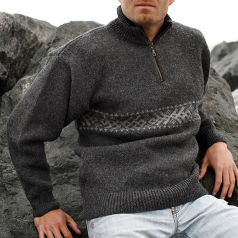 Jason – pullover mit viertelreibverschluss für herren