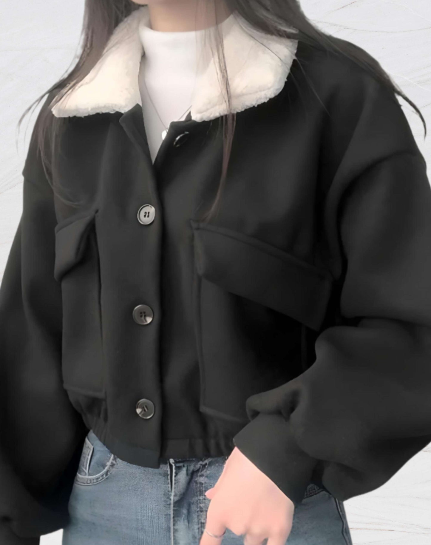 Mia – warmer mantel mit brusttaschen