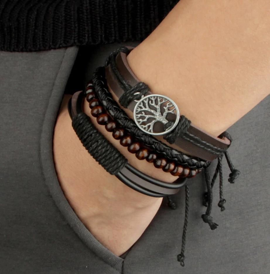 Hochwertiges Lederarmband (4er Set)