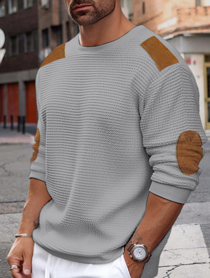 Samuel – waffelstrickpullover mit rundhalsausschnitt