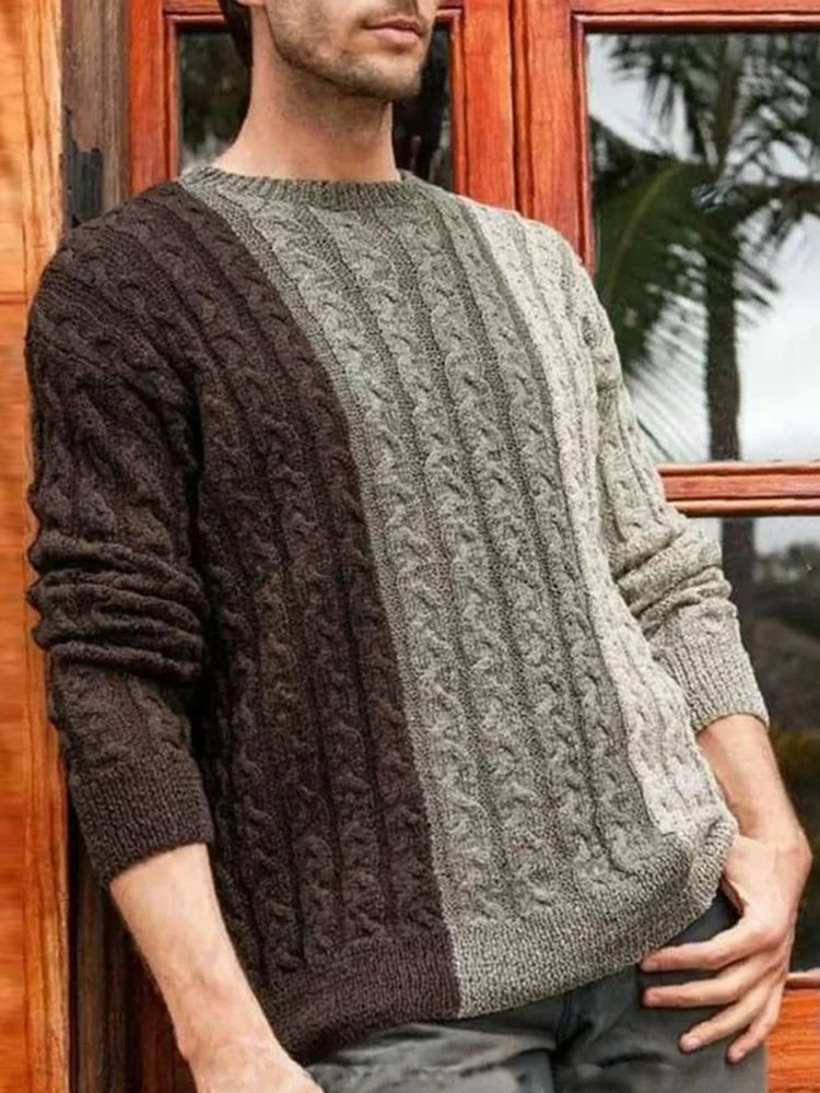 Adrian – nieten-kontrastpullover für herren