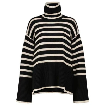 Natalie - gestreifter rollkragenpullover
