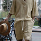 Andrew – set aus bequem sitzendem strickoberteil mit v-ausschnitt und passenden shorts