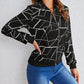 Nahomy – langarmjacke mit geo-print und reißverschluss