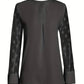 Samantha – elegantes langarm-top mit gekerbtem ausschnitt