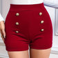 Olivia – shorts mit hohem bund und knopfdekor