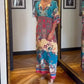 Isabella – blaues retro-maxikleid mit kurzen armeln