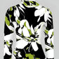 Risa - sexy rollkragen-langarm-t-shirt mit hohem kragen und blumendruck