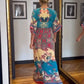 Isabella – blaues retro-maxikleid mit kurzen armeln