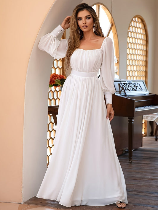 Weißes axikleid langarm - Elena