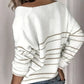 StripeStyle - gestreiftes muster v-ausschnitt pullover