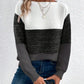 Natalie – farbblock-langarmpullover mit rundhalsausschnitt
