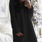 Gail – warmes kleid mit unifarbe und rundhalsausschnitt