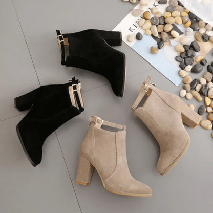 Stiefeletten mit hohem blockabsatz für damen