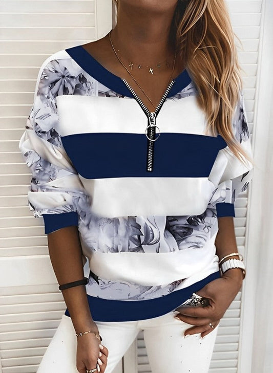 Norma - lässiges sweatshirt mit streifendessin
