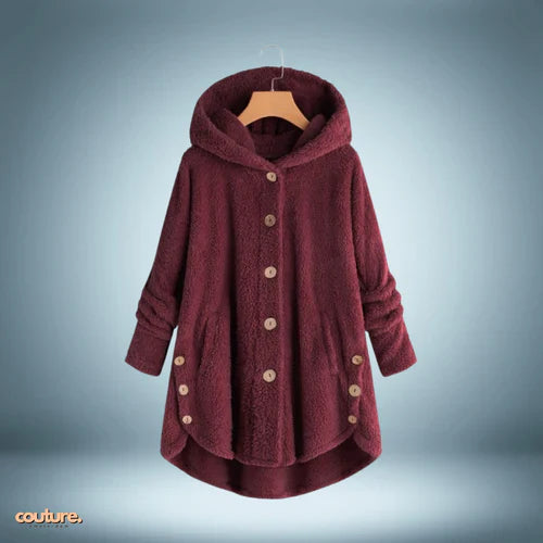 Teddyjacke - mit knöpfen und kapuze