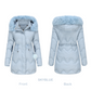 Callista – locker sitzende winter-daunenjacke mit kapuze und reibverschlüssen