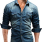 Edward – lässiges herren-jeanshemd mit langen armeln