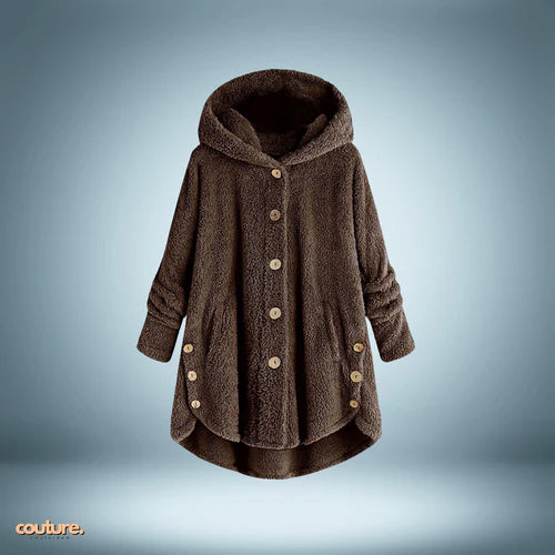 Teddyjacke - mit knöpfen und kapuze