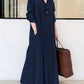 Zoe - olivgrünes hemdblusenkleid maxi
