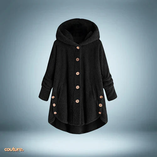 Teddyjacke - mit knöpfen und kapuze