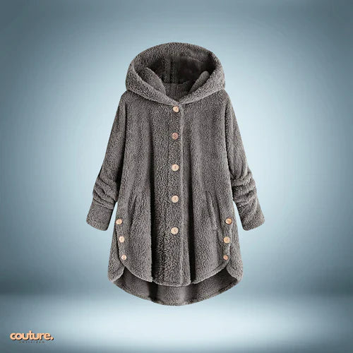 Teddyjacke - mit knöpfen und kapuze