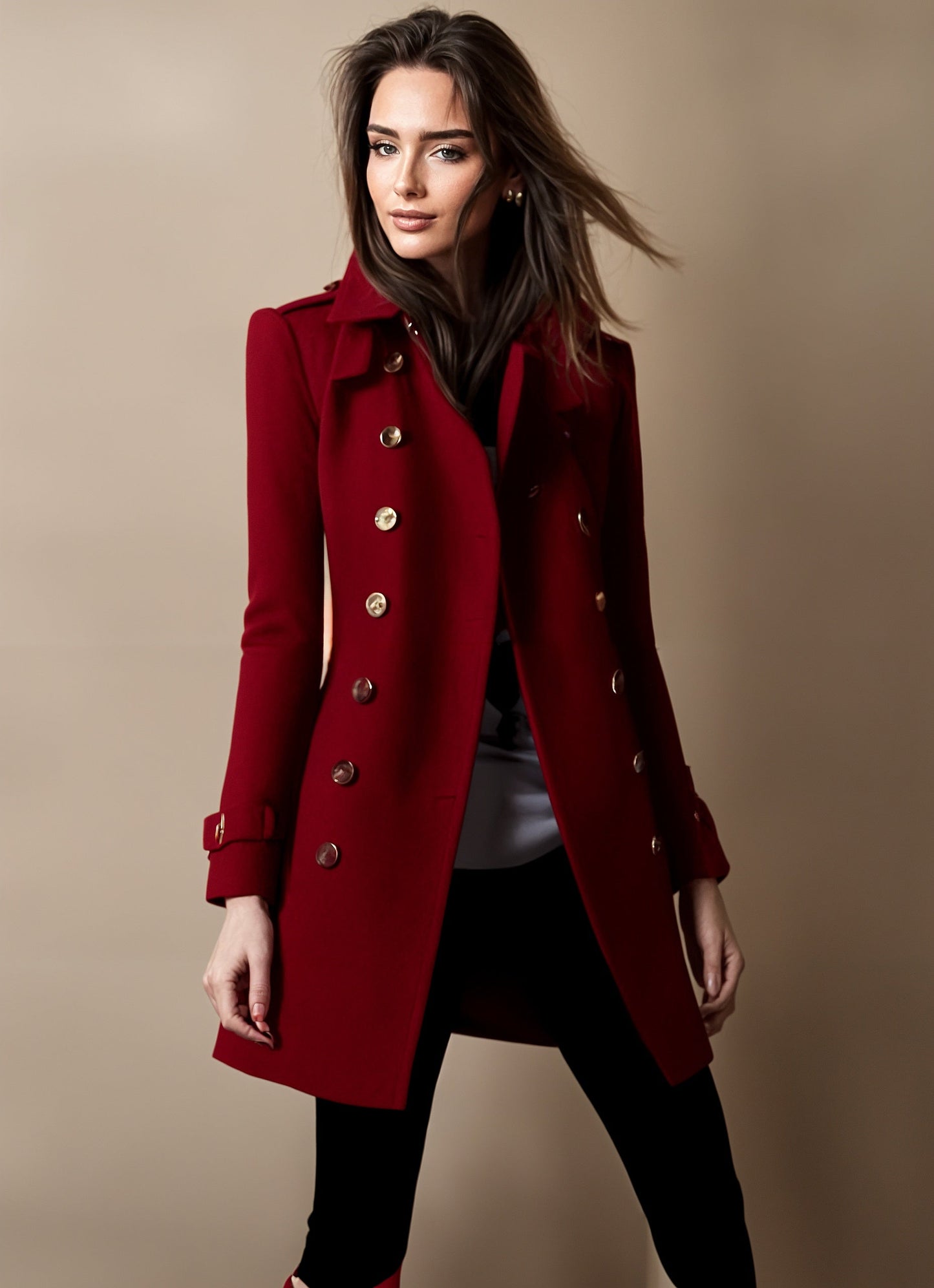 Raffinierte jacke mit knopfverschluss für damen