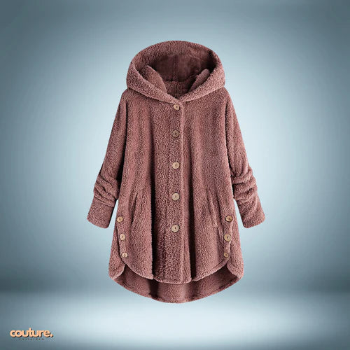 Teddyjacke - mit knöpfen und kapuze