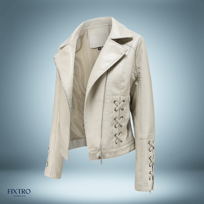 Exklusiv - lederjacke mit zöpfen