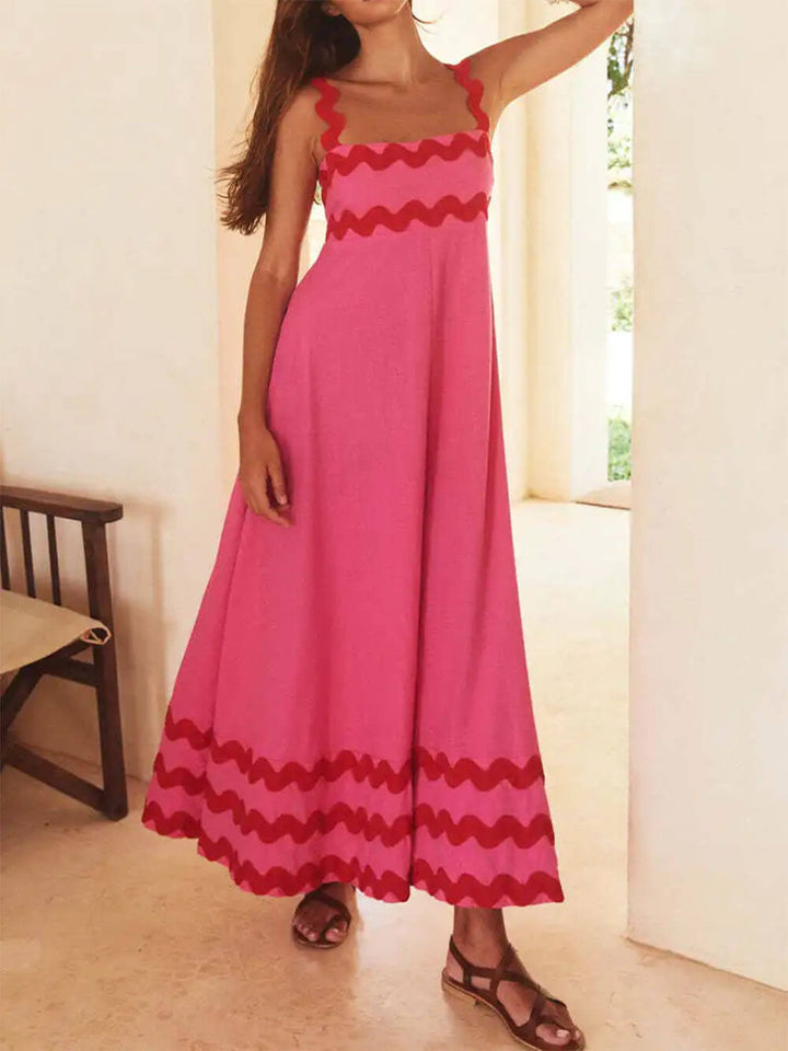 Sommerliches maxikleid – mit wellensaum und trägern