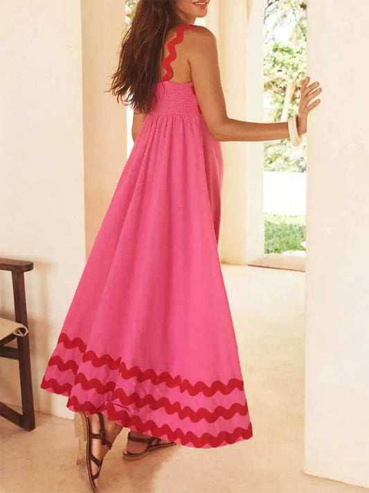 Sommerliches maxikleid – mit wellensaum und trägern