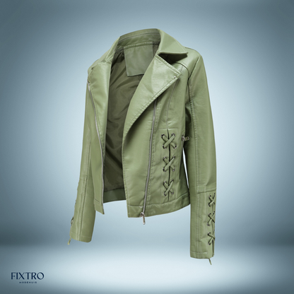 Exklusiv - lederjacke mit zöpfen