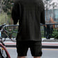 Andrew – set aus bequem sitzendem strickoberteil mit v-ausschnitt und passenden shorts