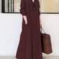 Zoe - olivgrünes hemdblusenkleid maxi