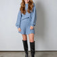 Elegantes set aus plissee-pullover und rock - jayline