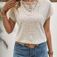 Seraphina – einfarbiges spitzen--Shirt mit Rundhalsausschnitt