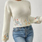 Leyla - strickpullover mit blumenstickerei