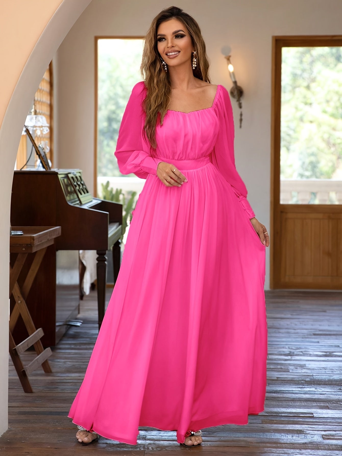 Weißes axikleid langarm - Elena
