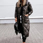 Gesteppte parka-jacke aus baumwolle