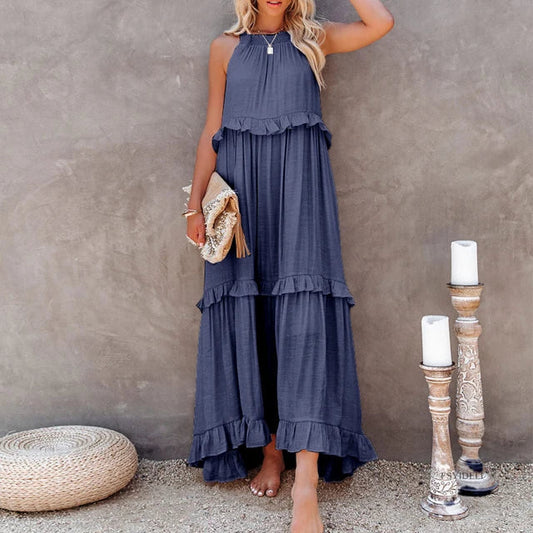 Mia - marineblaues maxikleid