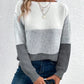 Natalie – farbblock-langarmpullover mit rundhalsausschnitt