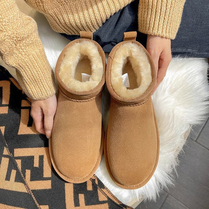Alva - kurze winterstiefeletten aus mattem echtleder