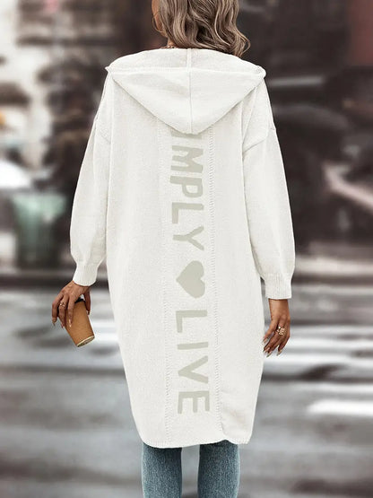 Ava – strickjacke mit offener vorderseite und kapuze