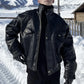 Elegante lederjacke im oversized-fit für herren | perfekt für den alltag